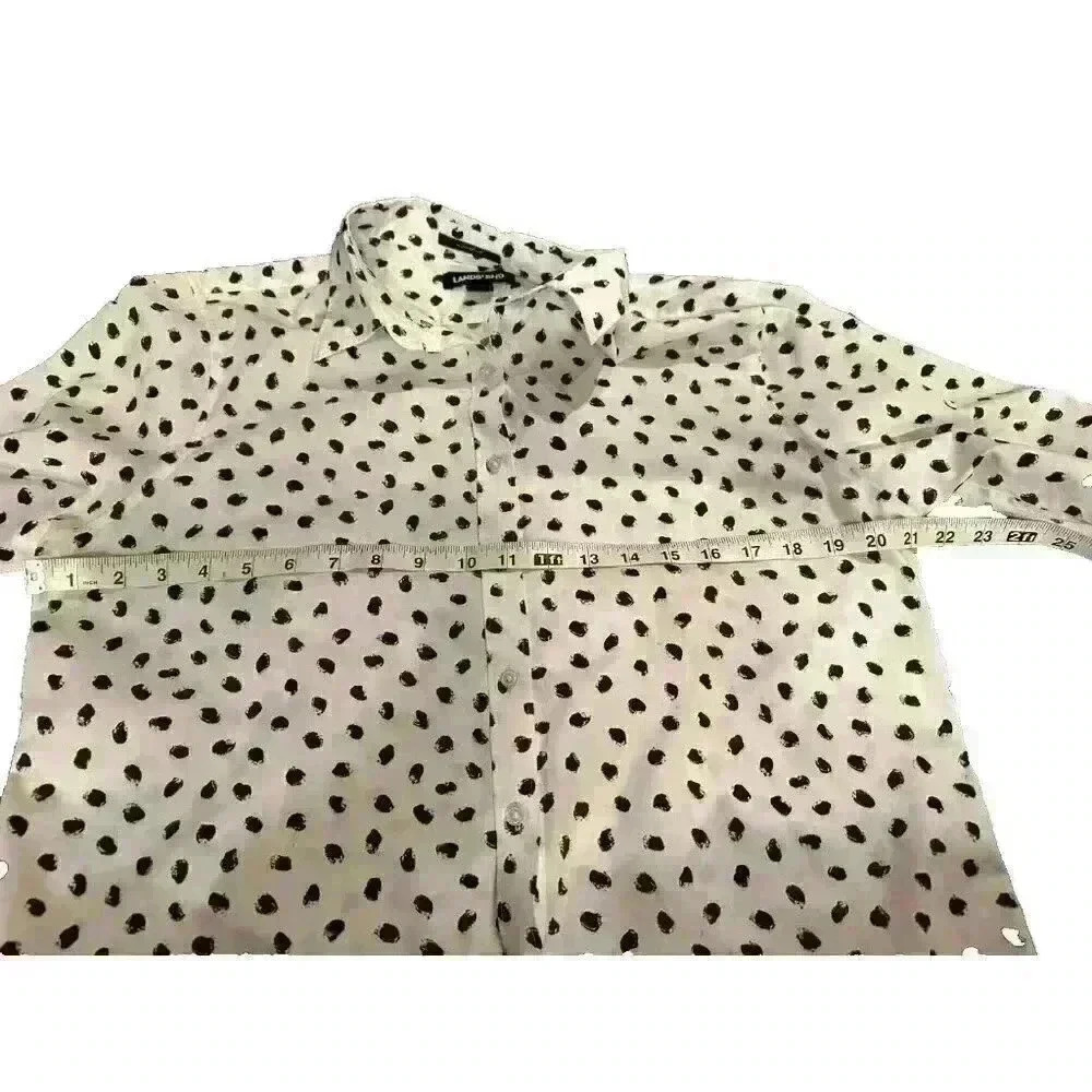 Womens Lands End 100% Supima Cotton Button Down Shirt Size 14 Tall No-Iron - Picture 7 of 10